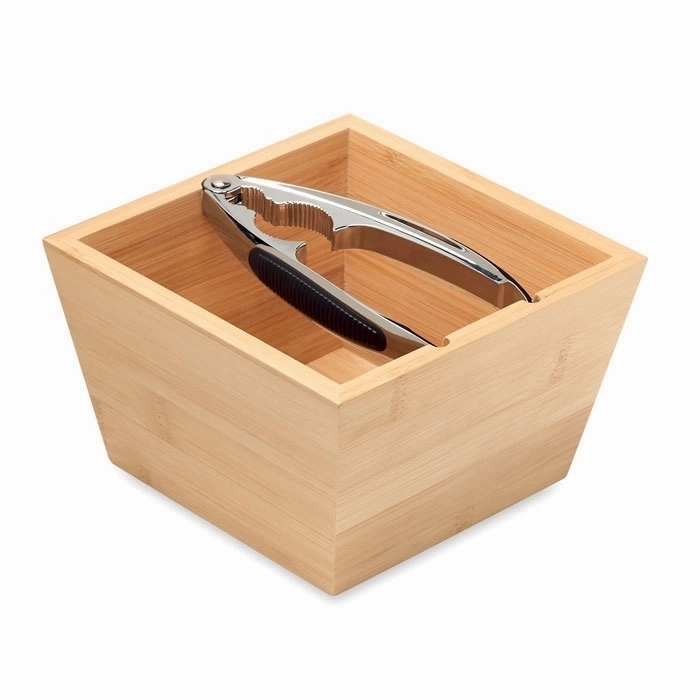Bamboo Bowl and Zinc Alloy Nut Cracker Set - Eccleston