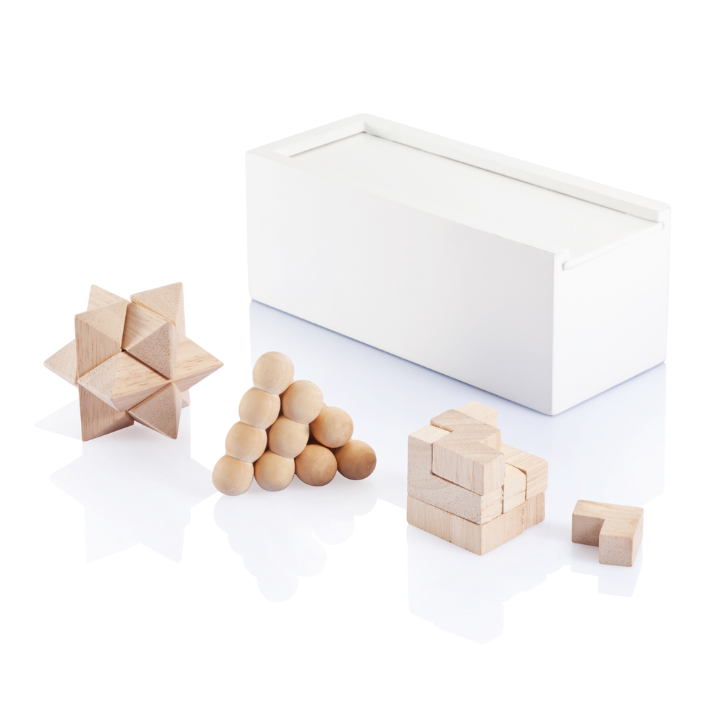 Brain Teaser Puzzle Set in Wooden Box - Kings Norton