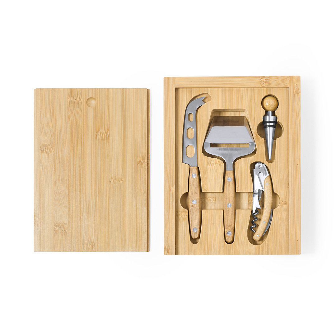 Bamboo wine and cheese set - Ancholme