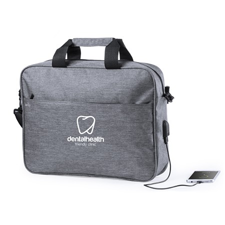 Urban Design RFID Secure Document Bag with USB Connection - Embleton