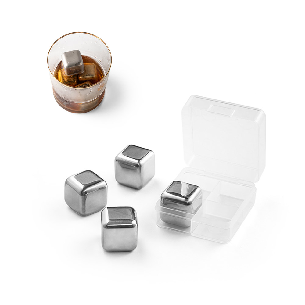 Stainless steel set of reusable ice cubes - Bardon