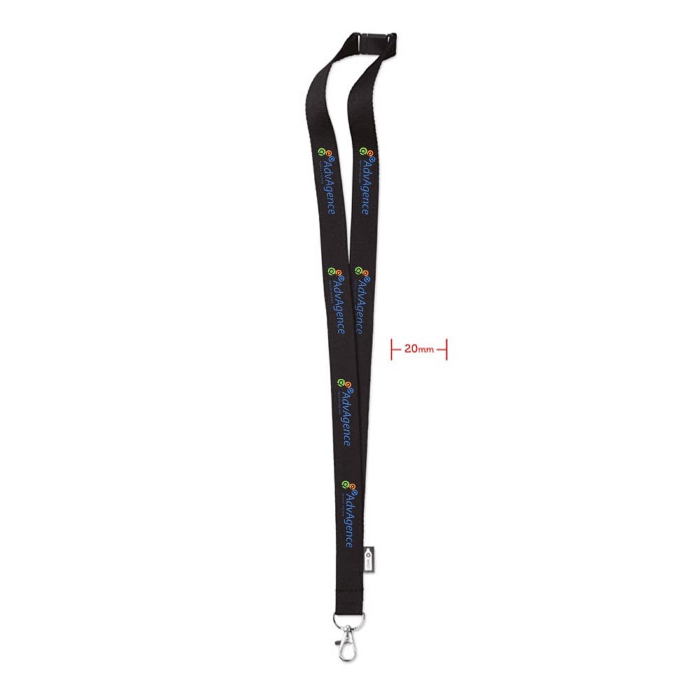 Lanyard made of RPET (Recycled Polyethylene Terephthalate) featuring a metal hook and a safety breakaway feature - Bishop Auckland