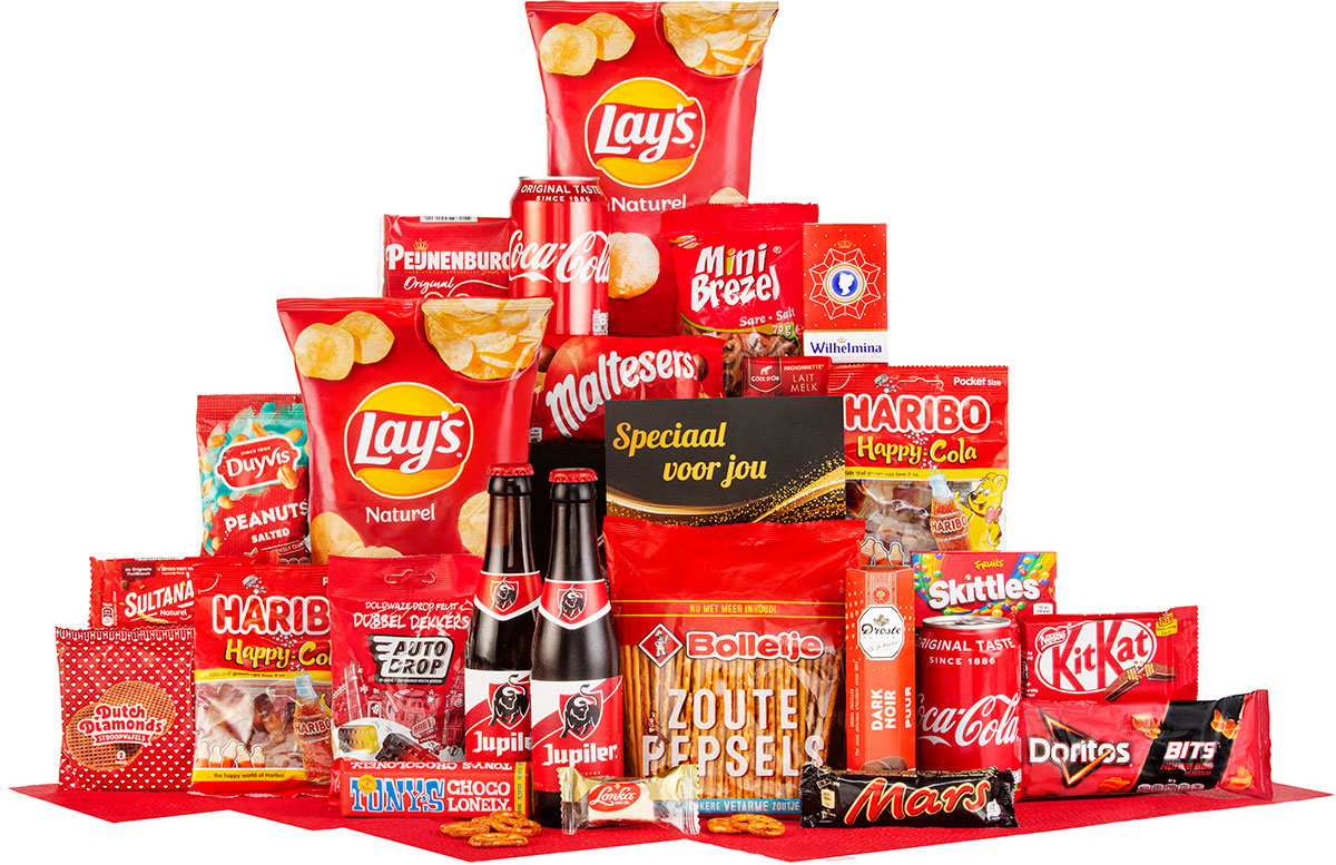 Vibration" gift basket with 28 treats