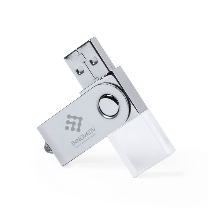 A 16GB USB flash drive with an illuminated logo and a twist mechanism - Ambleside