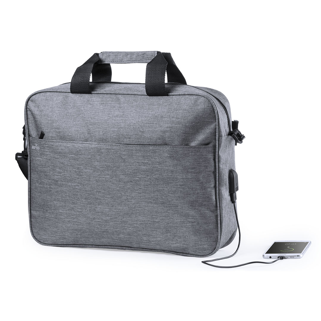 Urban Design RFID Secure Document Bag with USB Connection - Embleton