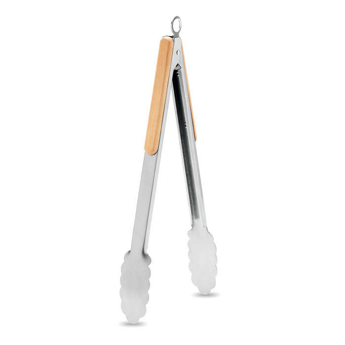 Stainless Steel Barbecue Tongs with Bamboo Grips - Pershore
