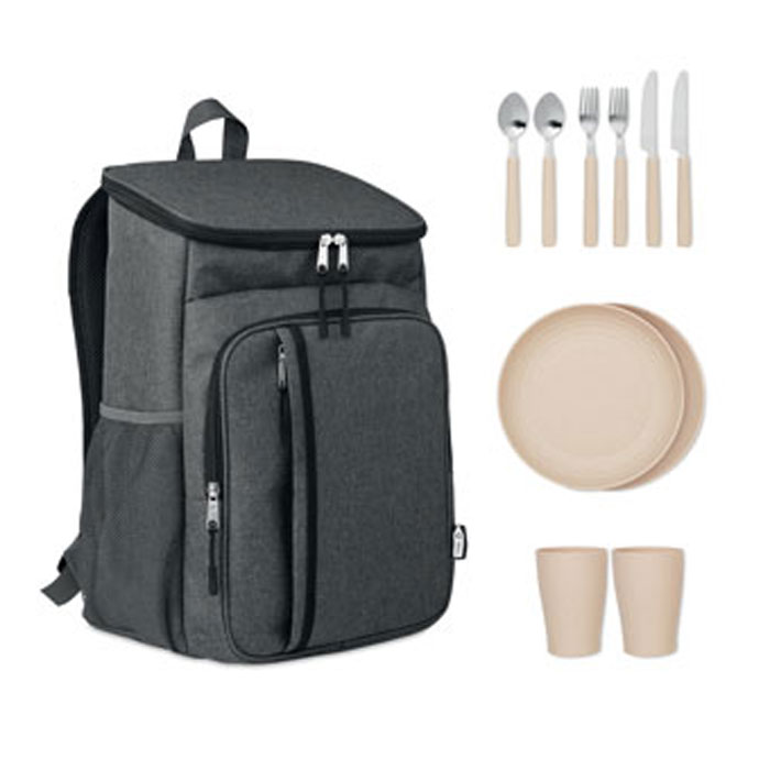 2 Tone 600D RPET Cooler Picnic Backpack with Table Accessories - Leicester Forest East