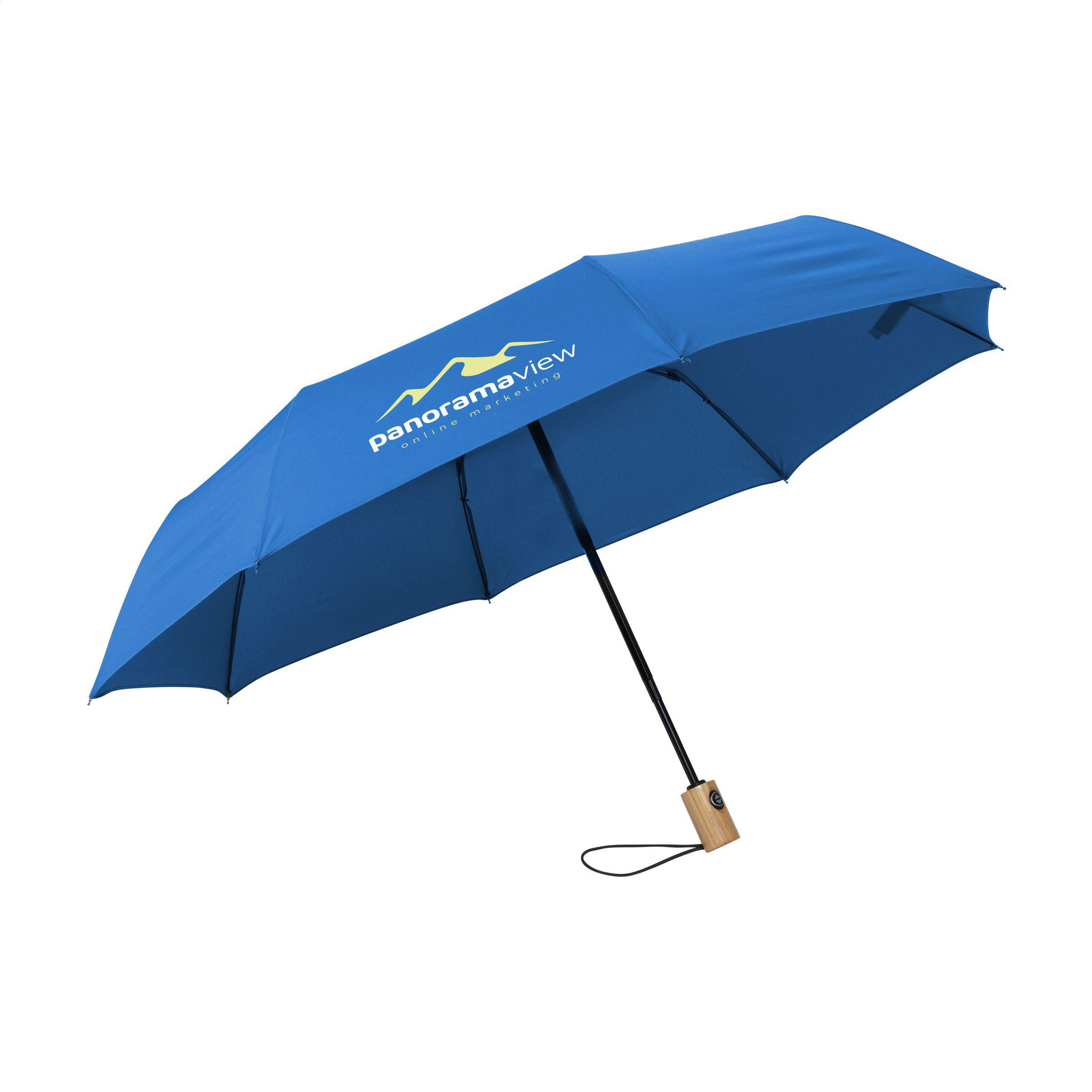 EcoShield AutoFold RPET Umbrella - Portchester printed with logo