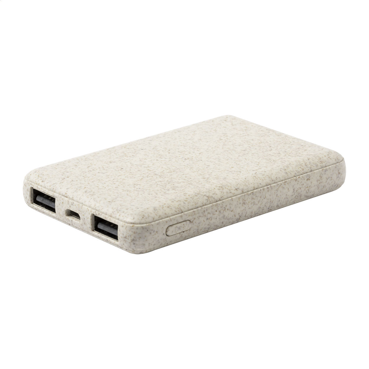 Durum power bank in ecological wheat straw with 5000 mAh battery and logo printed with logo
