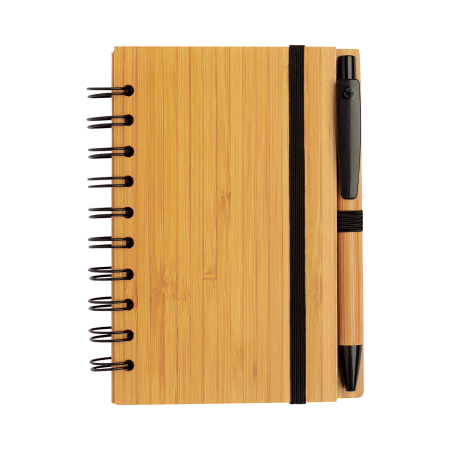 Bambus A6 Notizbuch mit Kugelschreiber - Hartha 