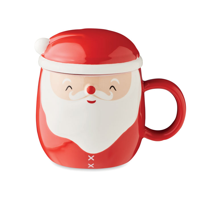 Santa Claus Decorated Ceramic Mug with Lid - Rochester