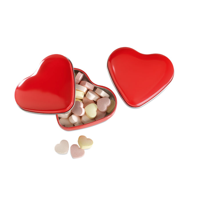 Heart Shaped Tin Box with Sweet Candies - Diseworth