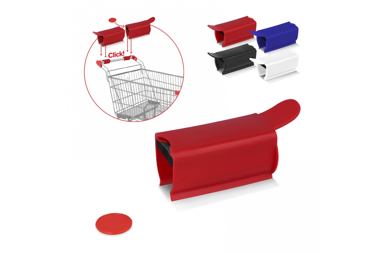 Anti-bacterial Shopping Cart Clip with Coin - Calshot