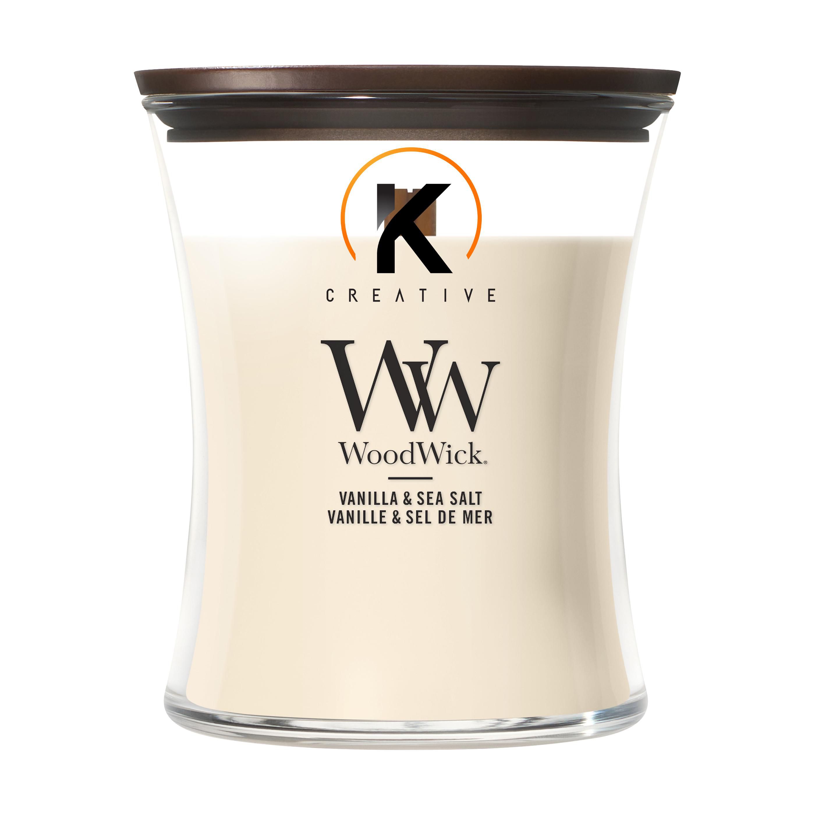 WoodWick Vanille & Meersalz Duftkerze Mittel
