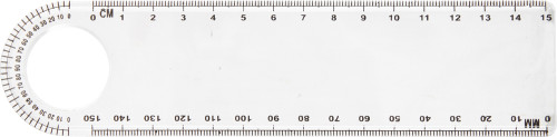 Transparent Plastic Ruler with Magnifying Glass and Protractor - Meopham
