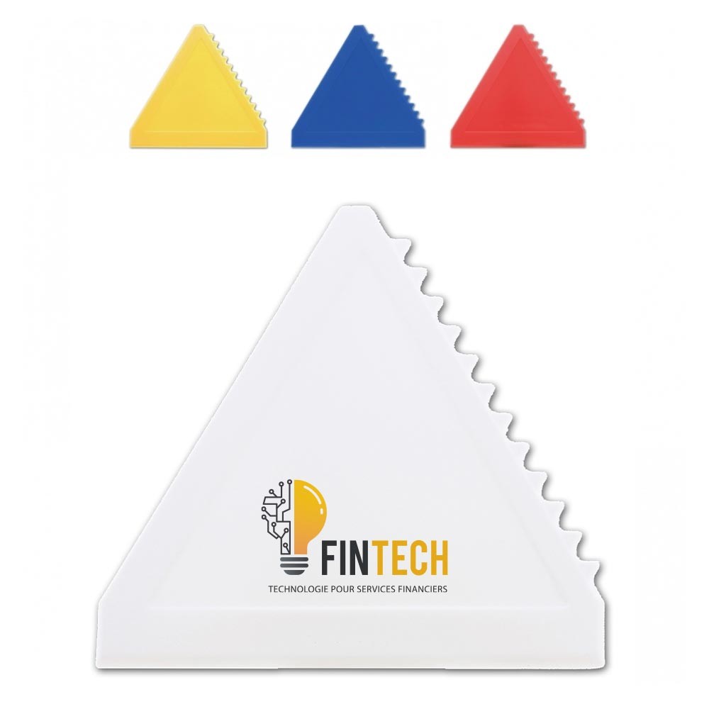 Triangular ice scraper