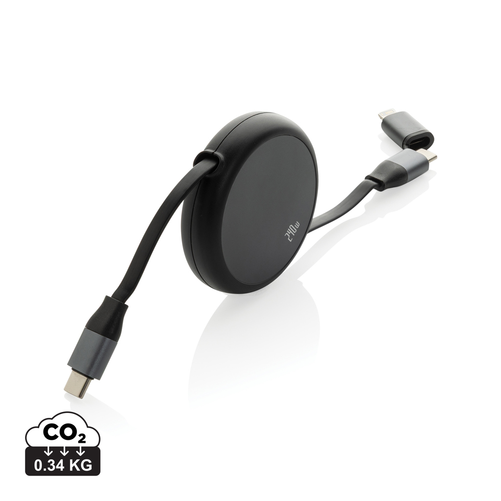 Terra recycled aluminum retractable 240W cable
