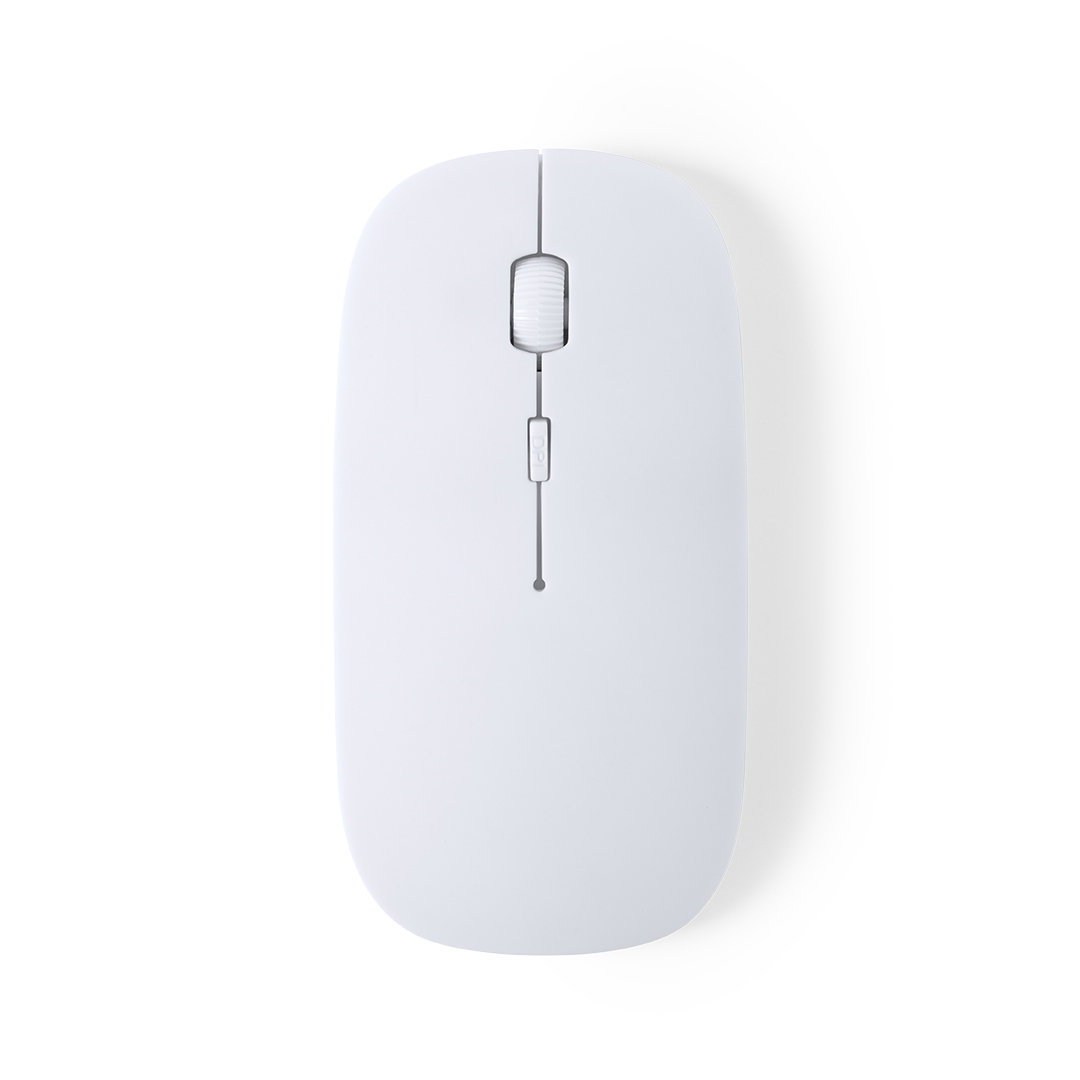 This is a wireless optical mouse from Broadmayne. It has been ergonomically designed for comfort and is coated with an anti-bacterial layer for added hygiene. - Exhall