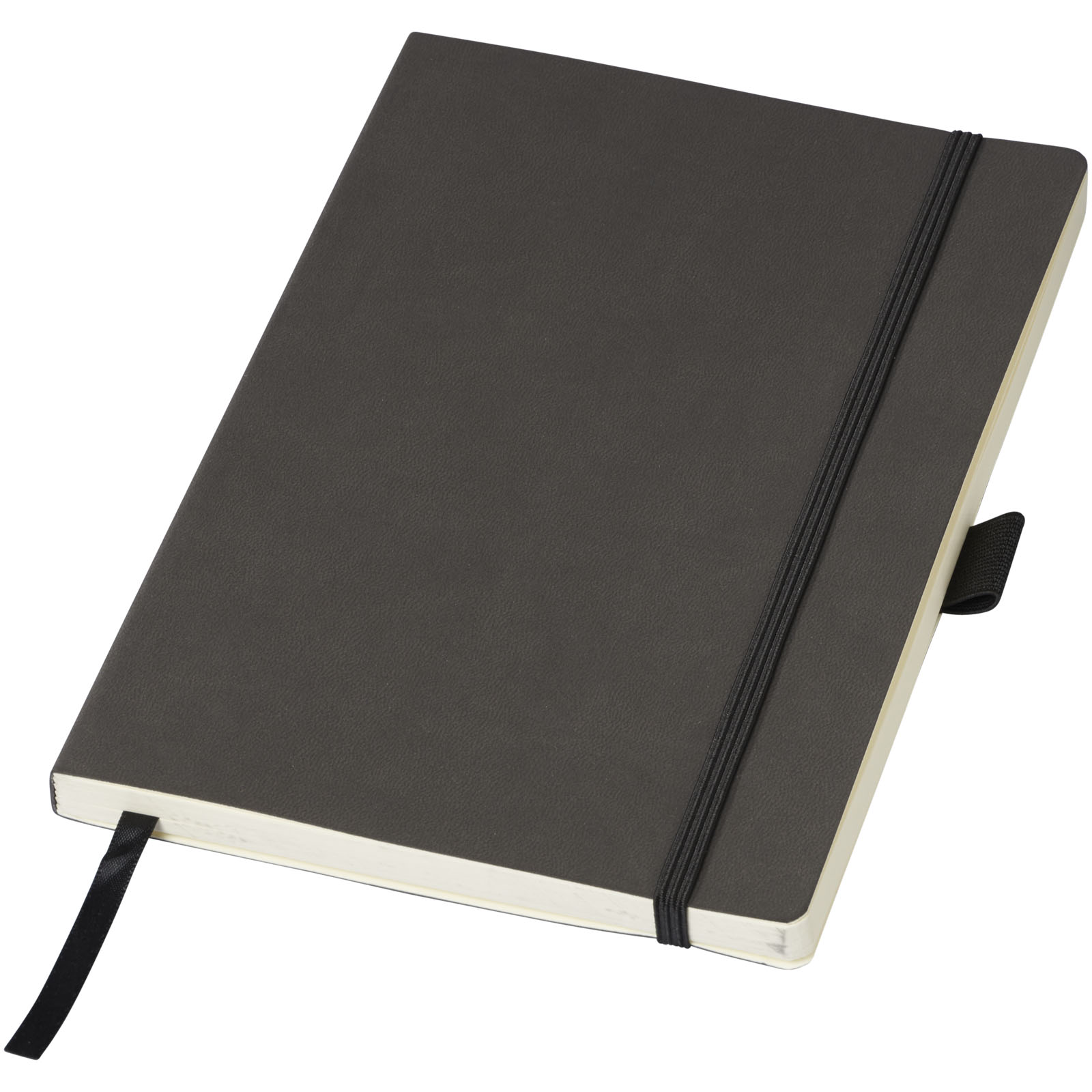 Soft Touch Cover Notebook with Elastic Closure and Document Pocket - York