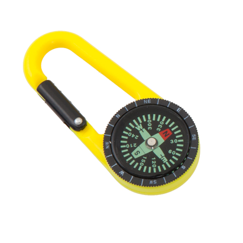 Carabiner Compass keychain printed with logo