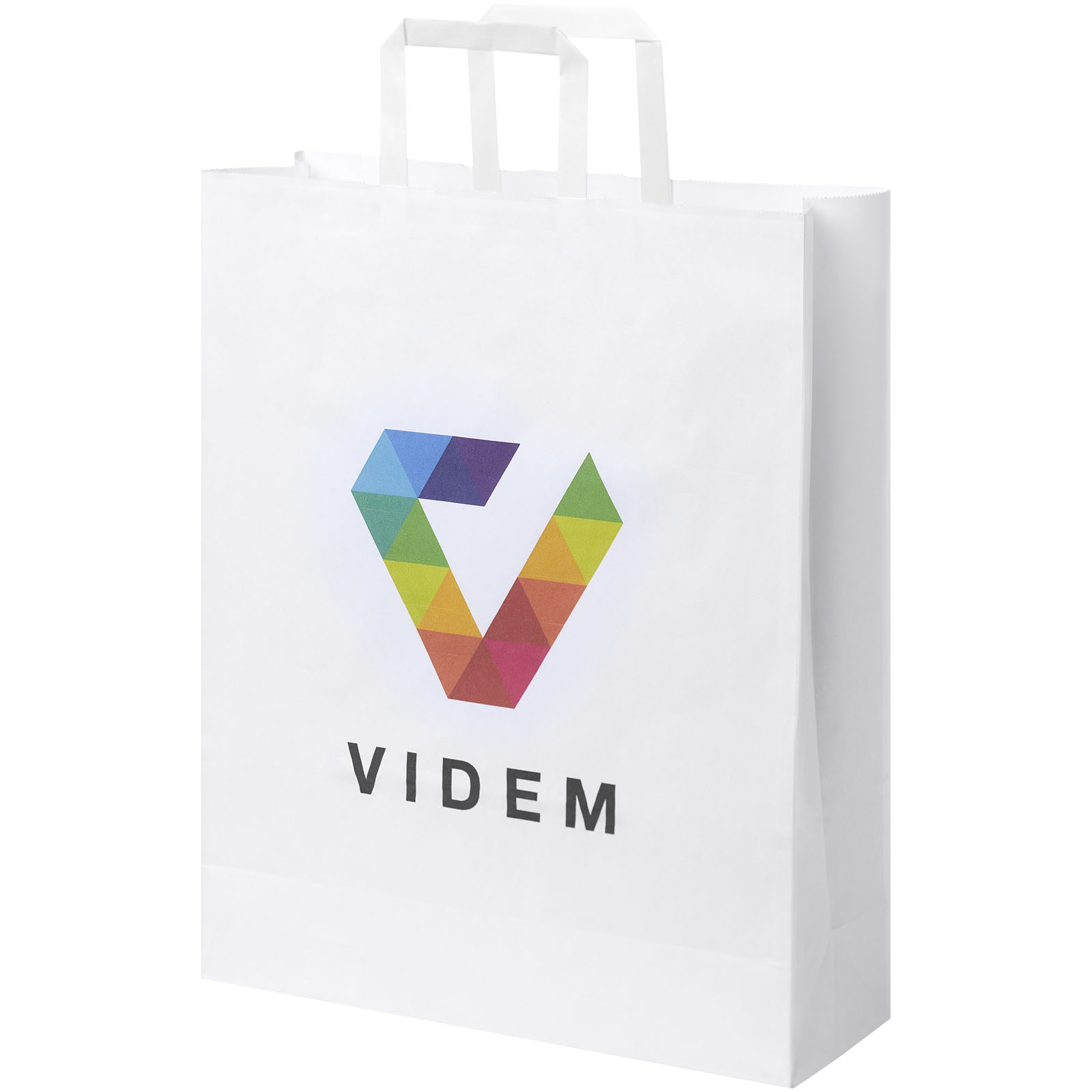 A substantial, European-made Kraft paper bag featuring flat handles - Manufactured in Broadmayne - Cowling