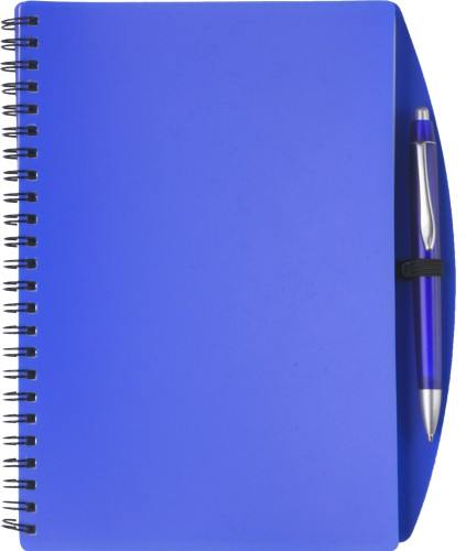A5 notebook with a wire binding and a plastic ballpoint pen - Compton Martin