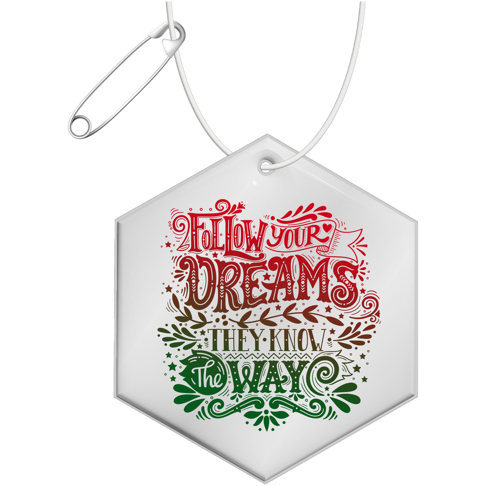 ReflectSafe Hex Reflective Hanger - Higham Ferrers printed with logo
