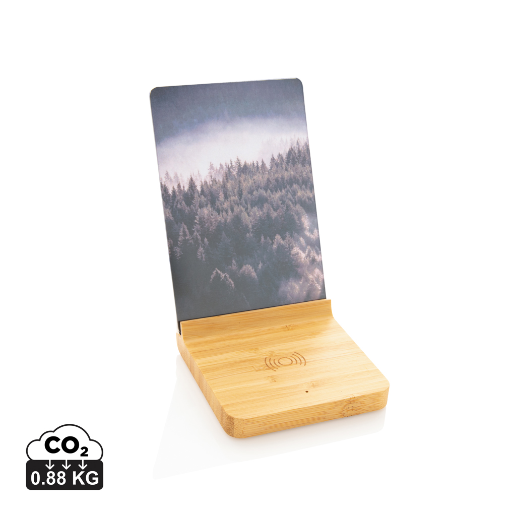 Bamboo wireless photo frame with charging base - Aldbury - Knutsford