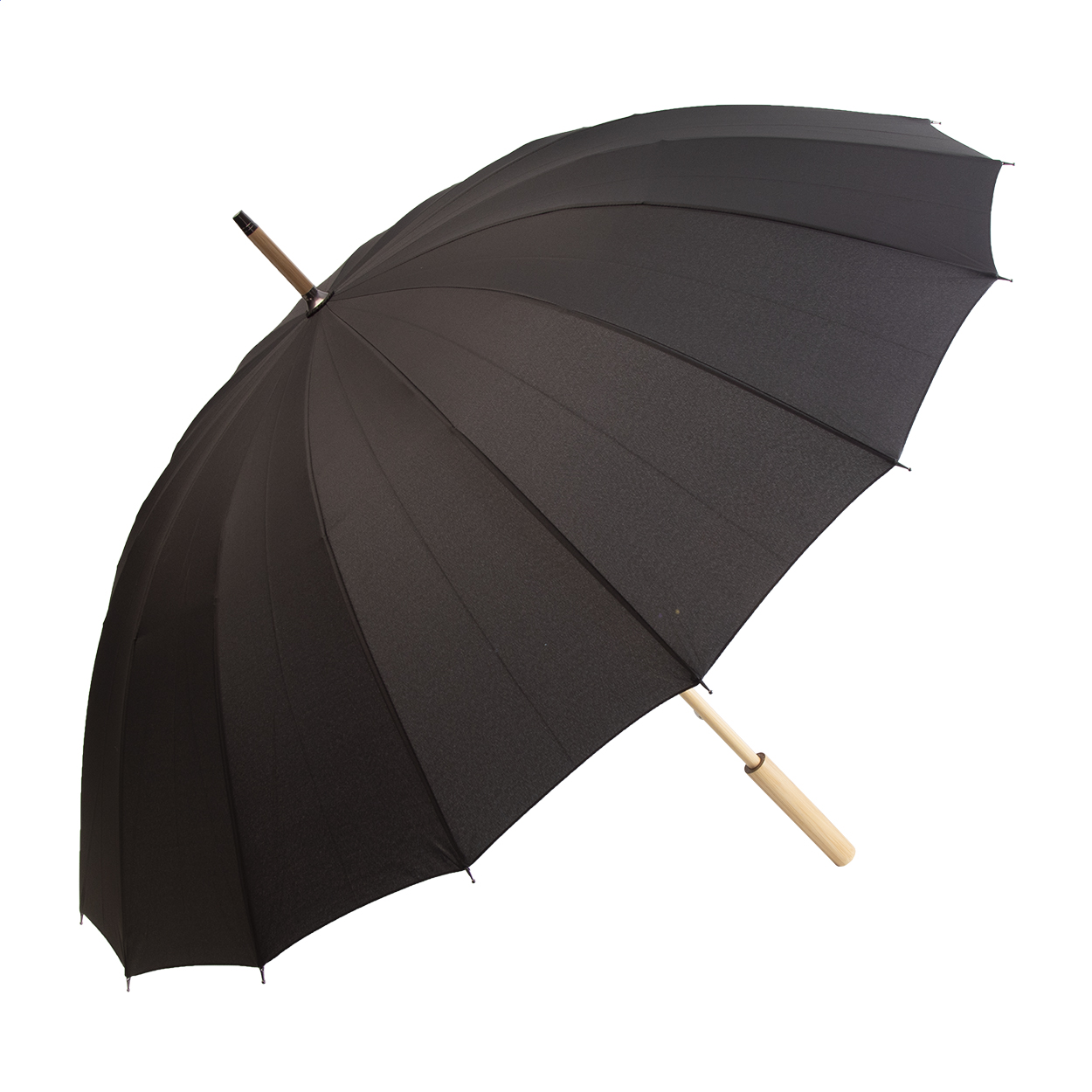 Takeboo RPET windproof umbrella with bamboo handle and your logo