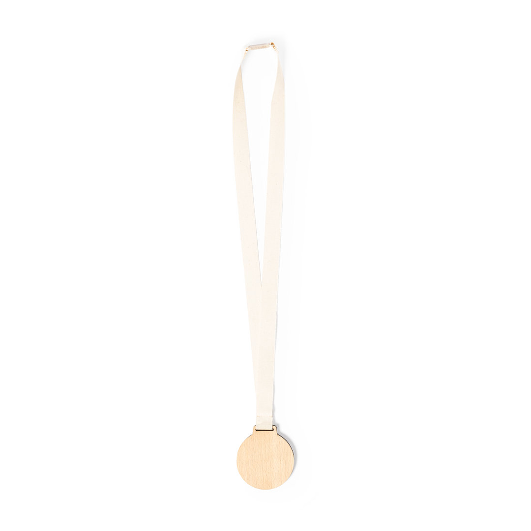 Holzmedaille der Nature Line mit Baumwollband - Sankt Gilgen