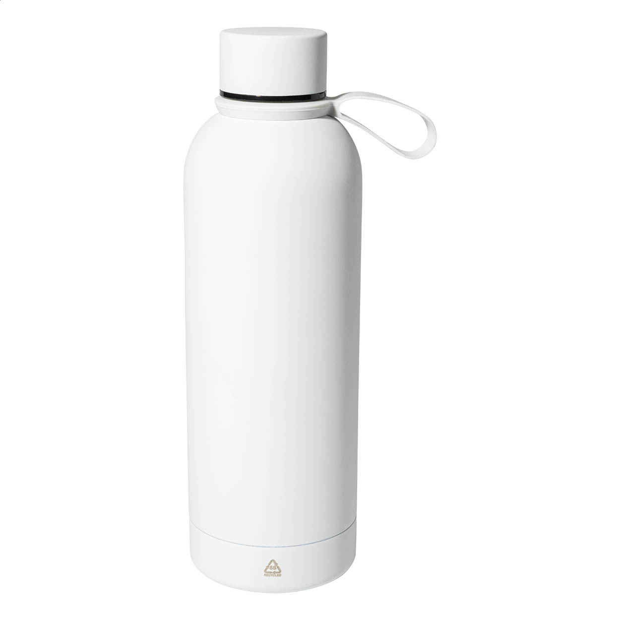 Khumbu rubberized recycled steel insulated bottle with handle, 500 ml, logo