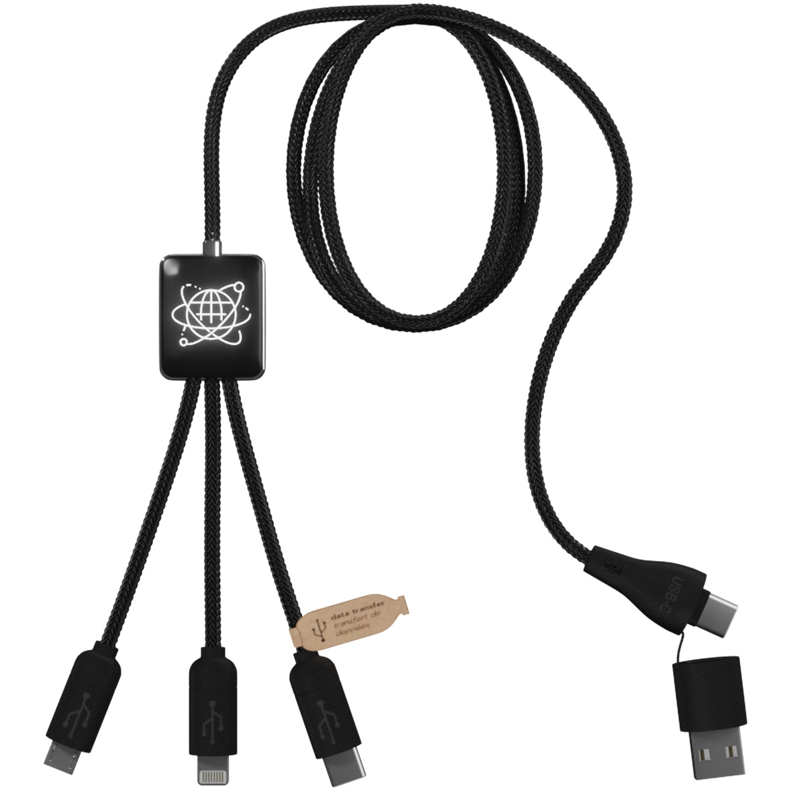 EcoCharge 5-in-1 Light-Up Logo Cable - Grays