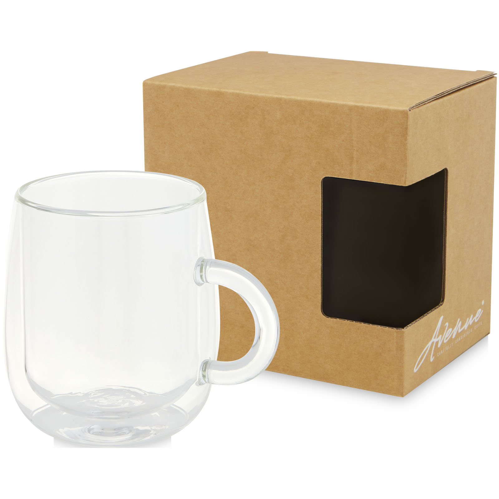 A latte mug made of double-walled borosilicate glass 330ml - Ashby-de-la-Zouch
