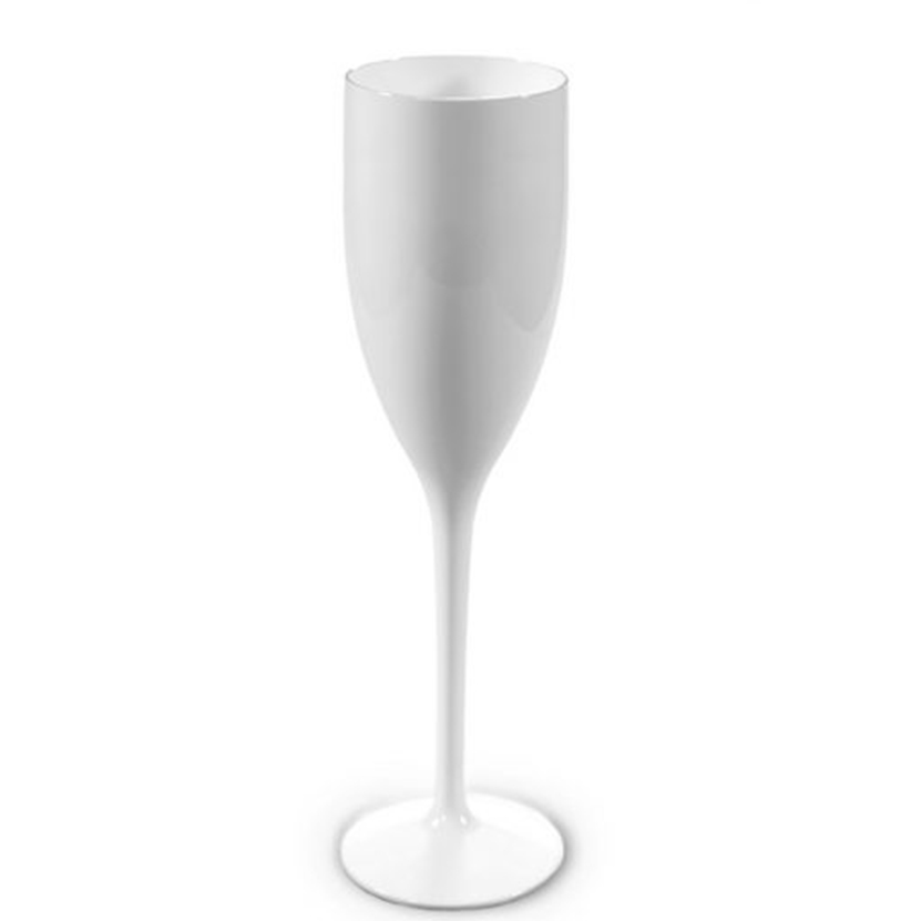 Personalized white champagne flute (15 cl) - Marie