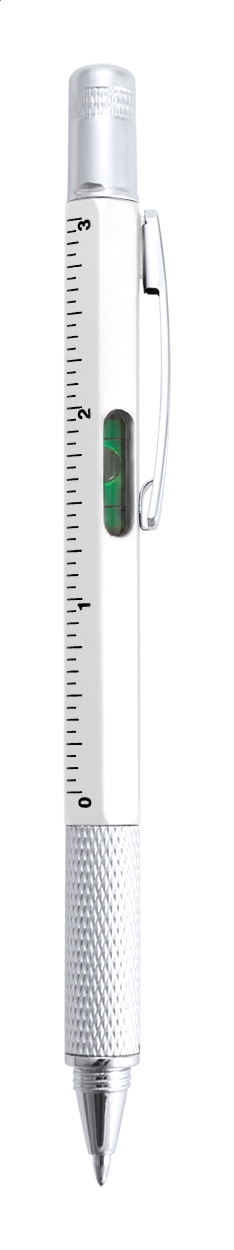 Fixpen ballpoint pen with screwdrivers, spirit level, ruler and logo printed with logo