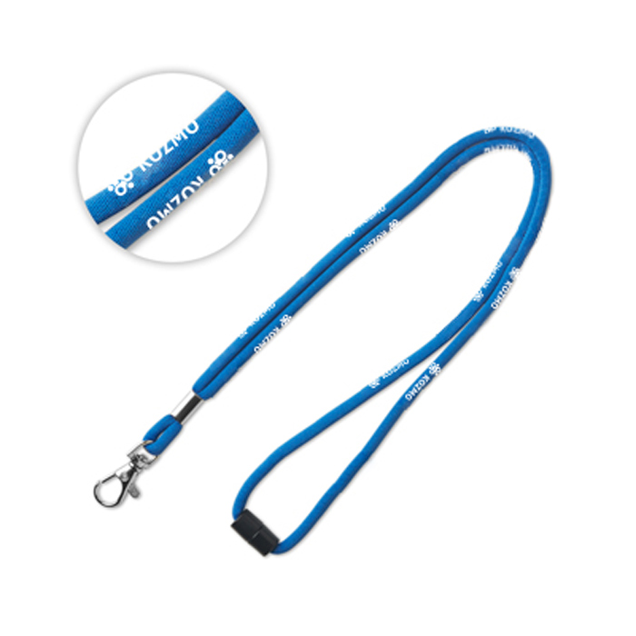 Round Woven Lanyard with Metal Hook and Safety Breakaway - Stevenage