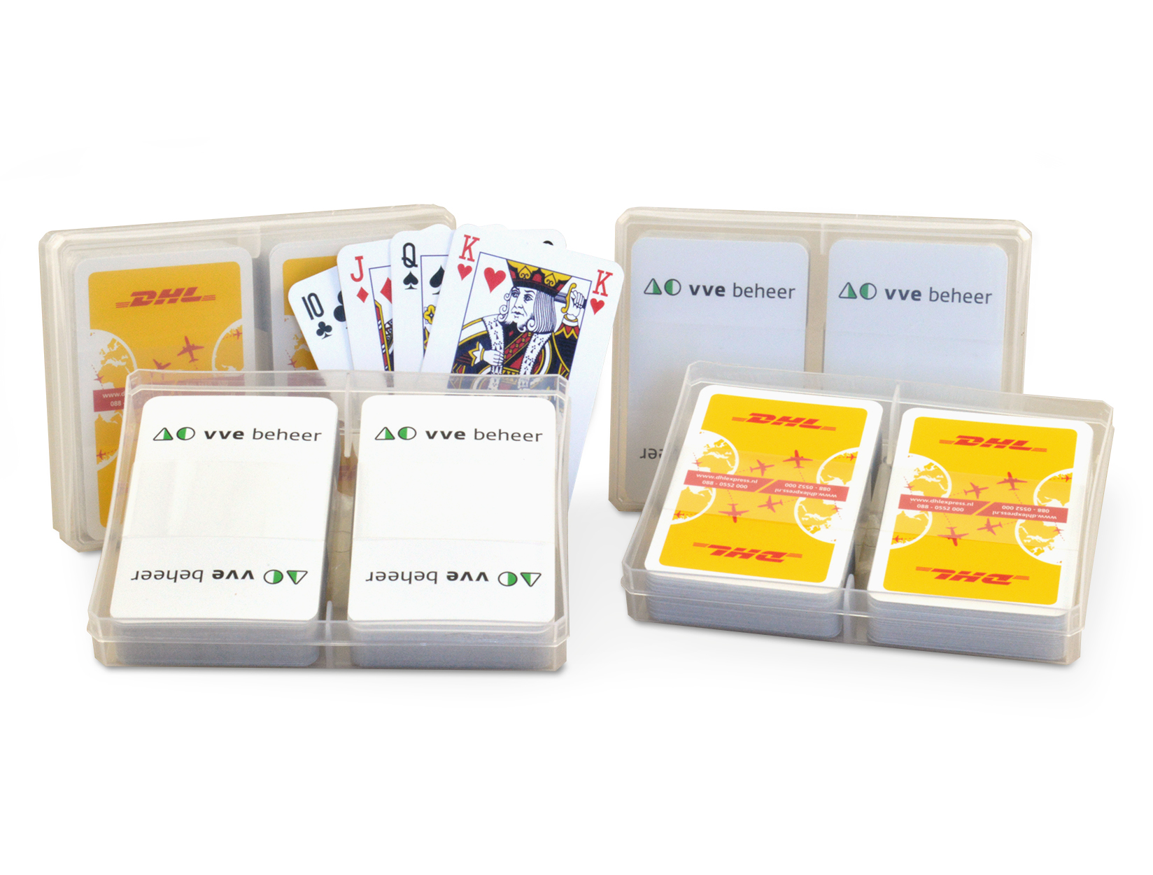 Set of 2 personalized decks of cards in a plastic box - JCA10