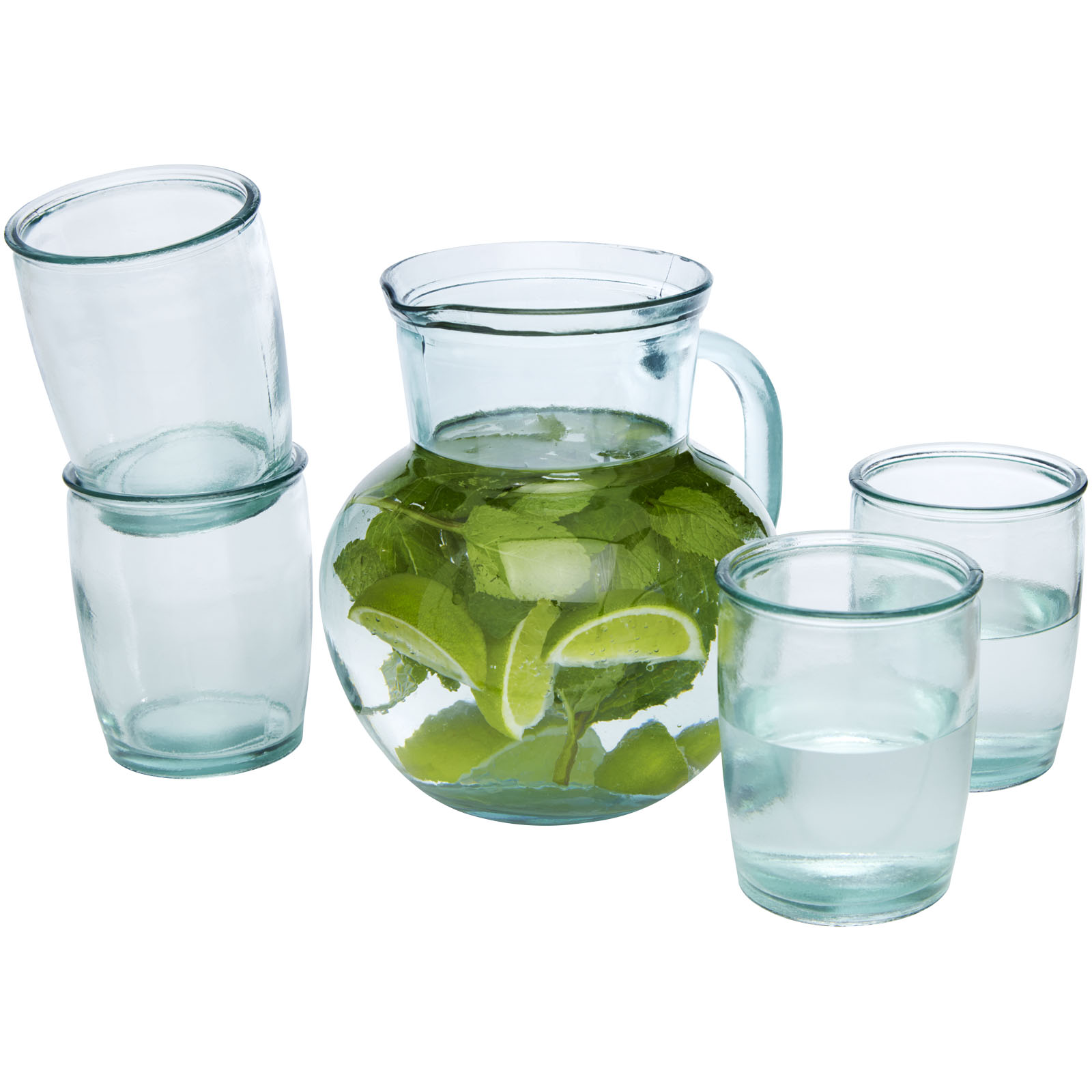 5-Piece Recycled Glass Jar and Cup Set - Painswick