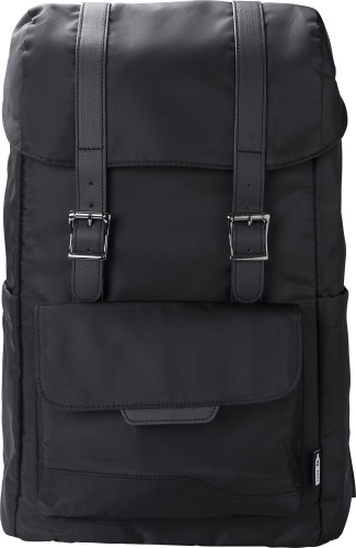 Marlowe backpack with a flap made of RPET (290T) polyester twill - Tetbury