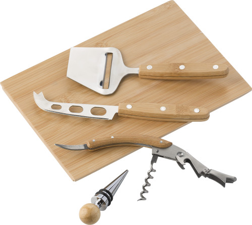 Bamboo Cheese and Wine Set - Wickham Market