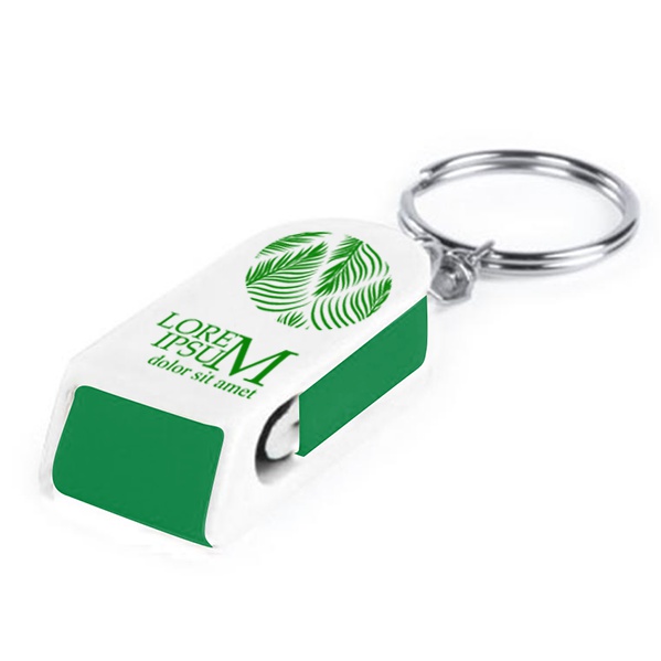 A keychain in two colors that comes with a smartphone holder and a screen cleaner - Alton Pancras