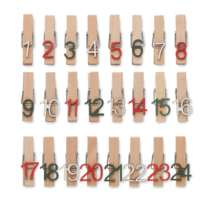 Wooden Advent Calendar Clips Set - Fishbourne