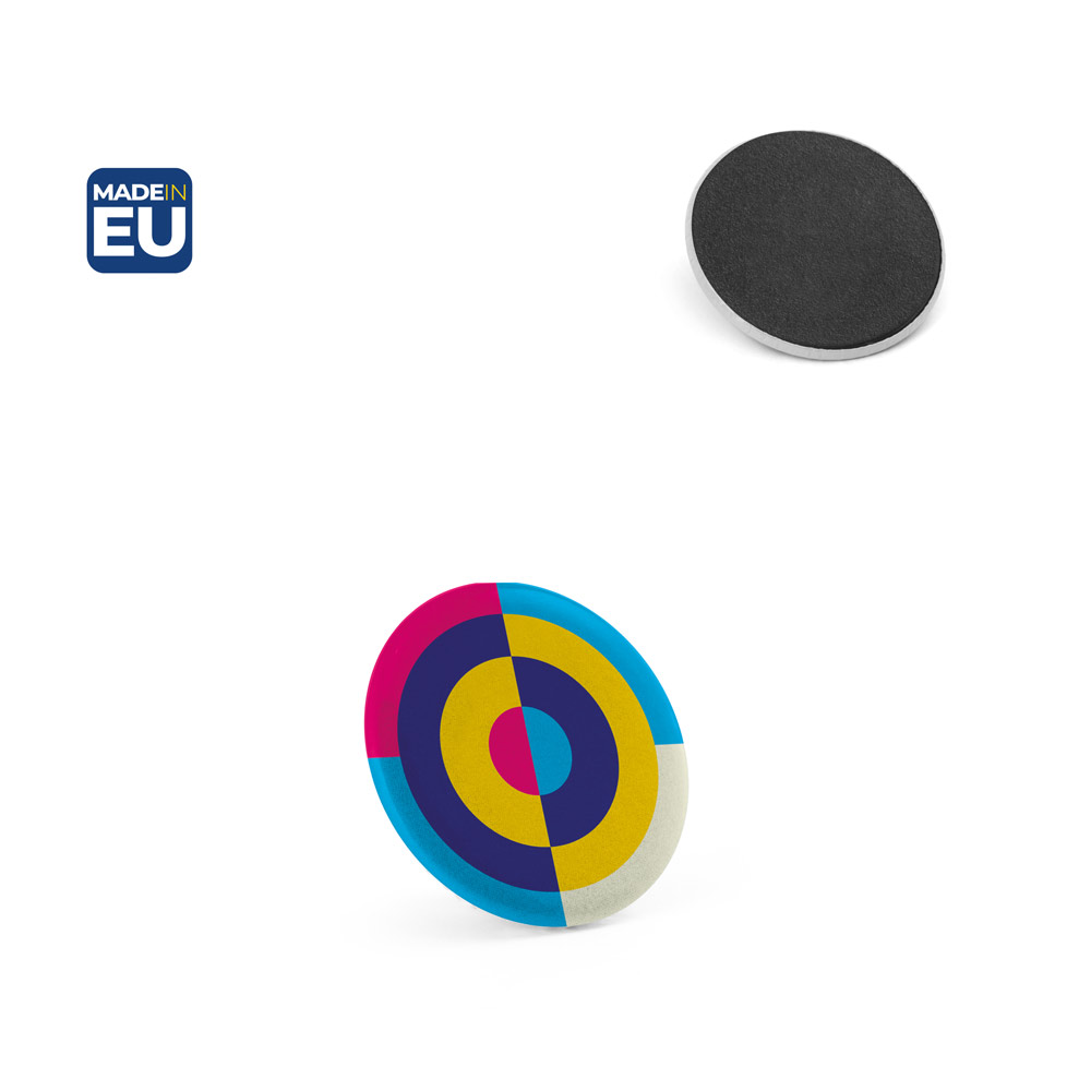 Button P'IN 2 magnetic badge, personalised with logo, ø25 mm