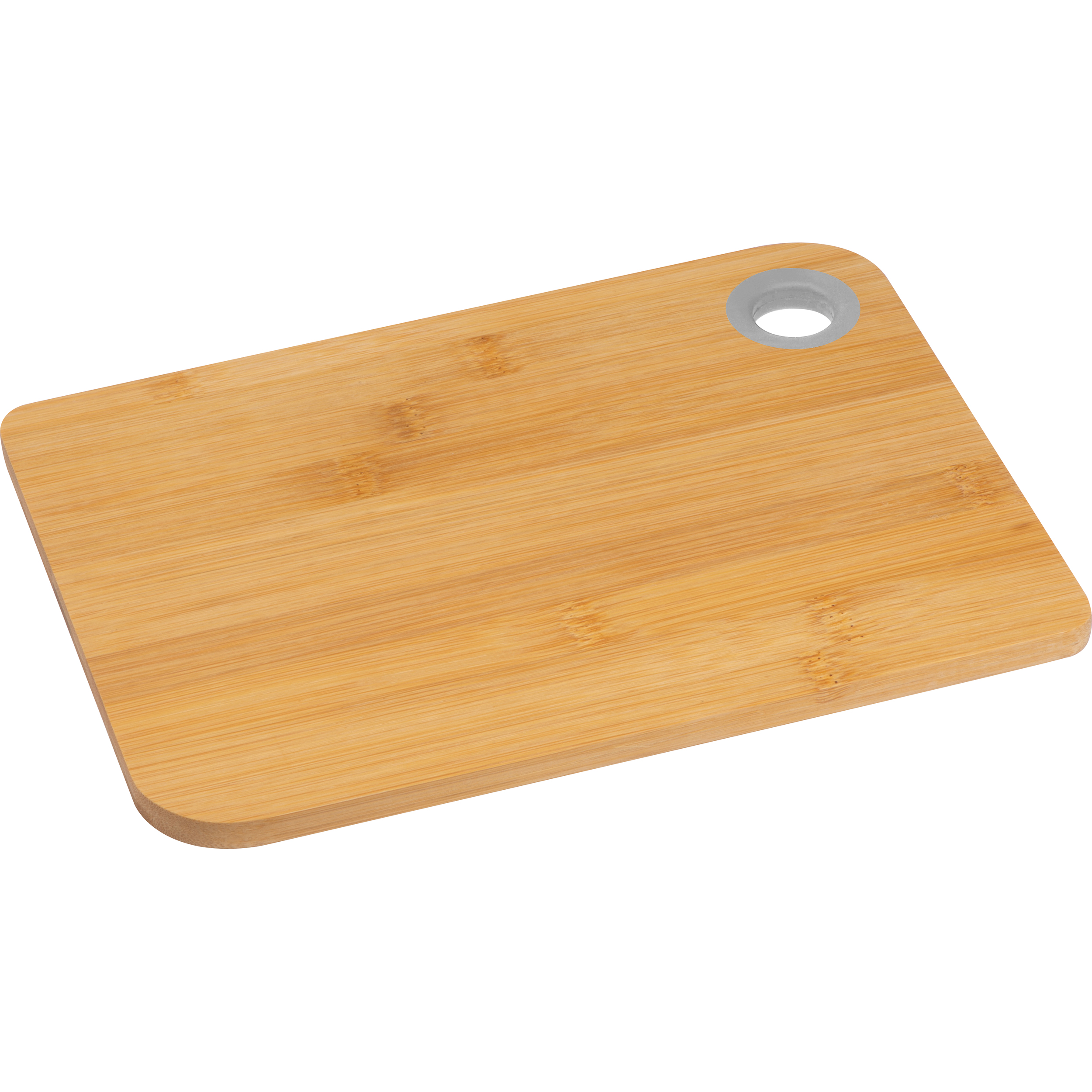A bamboo cutting board with engraved details and a silicone ring - Inkberrow