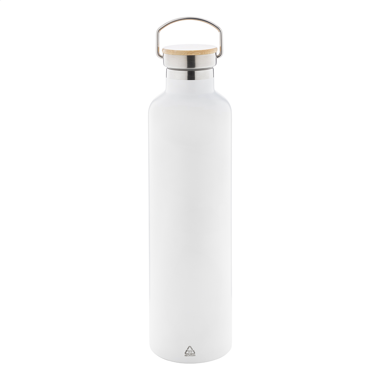 Renaslu XL 1000 ml recycled stainless steel insulated bottle with logo printed with logo