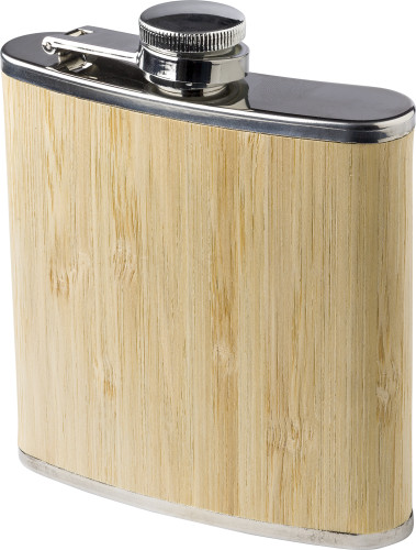 A hip flask that is crafted from stainless steel and encased in bamboo - St Albans