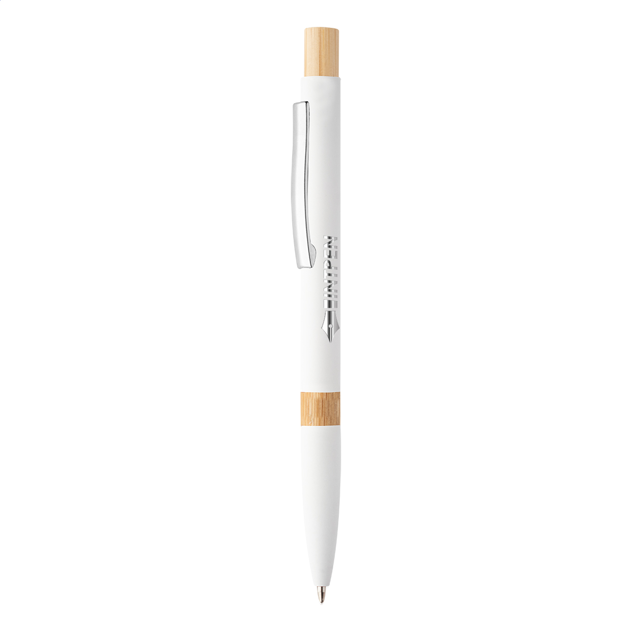 Miraboo recycled aluminium and bamboo ballpoint pen, mirror laser engraving