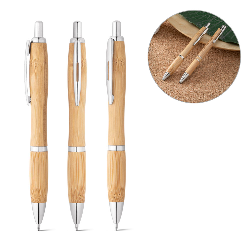 Bambus Kugelschreiber mit Clip