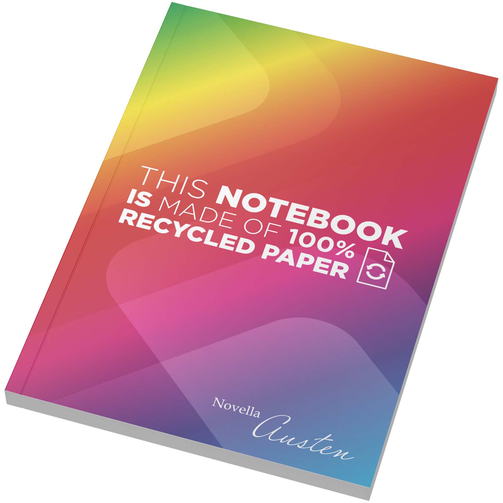 Austen A5 notebook with recycled soft cover – 100 lined sheets