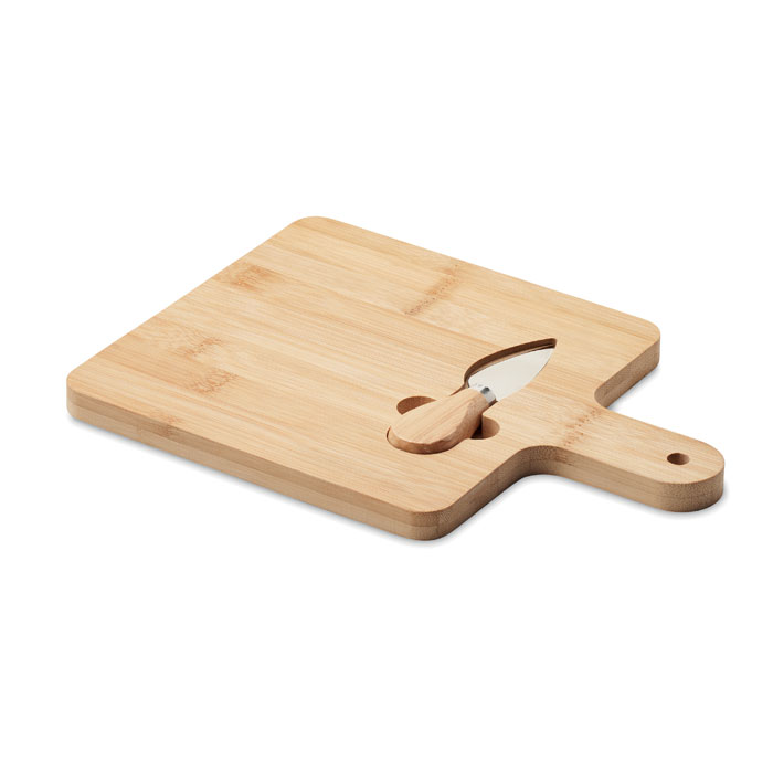 This is a cheese serving board set made from bamboo, manufactured by Aldwincle. - Highcliffe